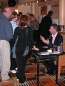 Colin converses with audience members